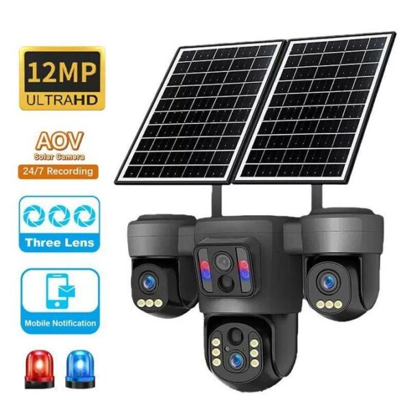 UBox 3-Lens Solar Security Camera