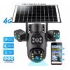 4G Solar Security Camera – 3 Lens