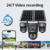 UBox 3-Lens Solar Security Camera