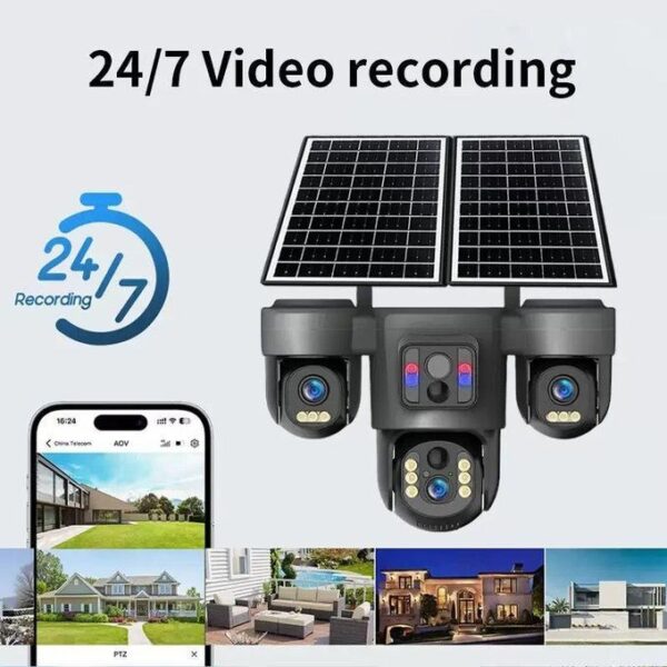 UBox 3-Lens Solar Security Camera
