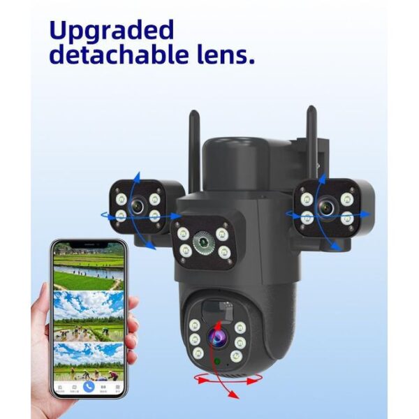 4G Solar Security Camera – 3 Lens