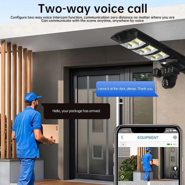 4G 3 Lens Solar Street Light Camera