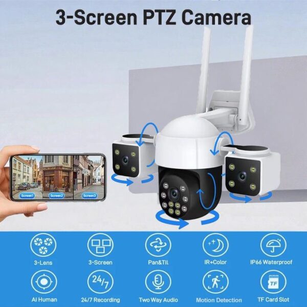 3 Lens Wifi Security Camera