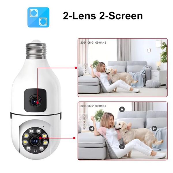 2 (30) Dual Lens Security Bulb Camera