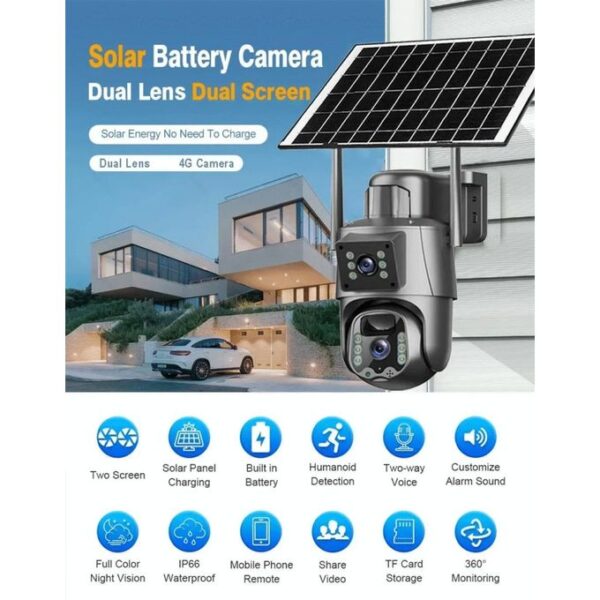 4G Dual Lens Solar Security camera