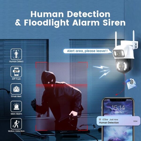 Dual-Lens Wifi Smart Security Camera