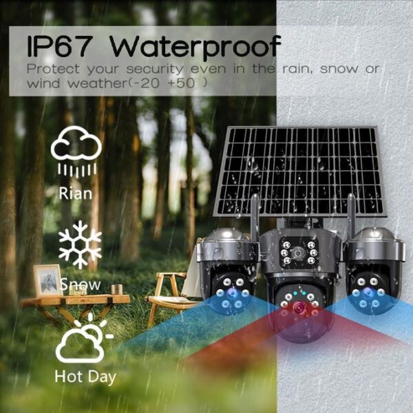3 Lens 4G Solar Security Camera