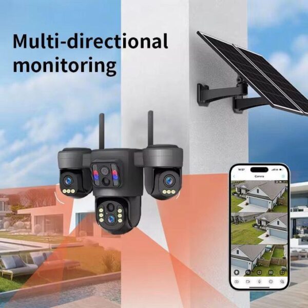UBox 3-Lens Solar Security Camera