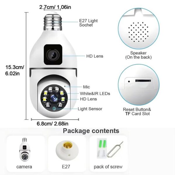 4 (33) Dual Lens Security Bulb Camera