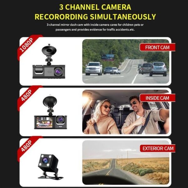 Dash Cam for Cars-Front & Back Cameras