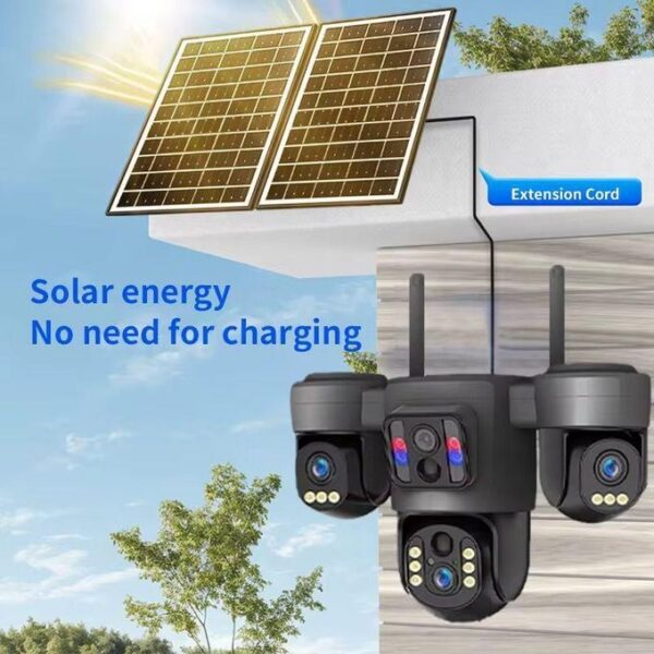 UBox 3-Lens Solar Security Camera