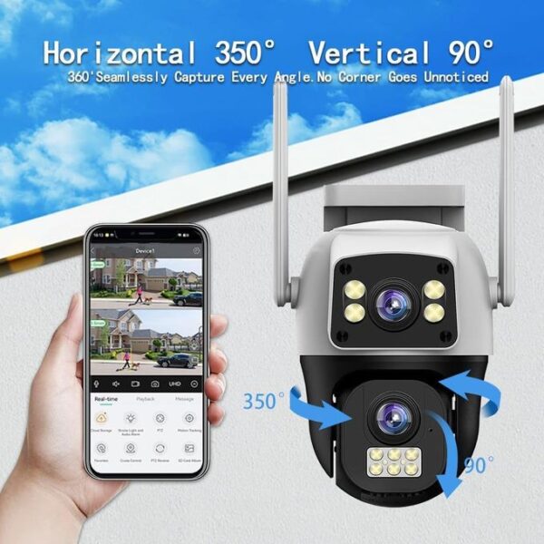 6 (12) Dual Lens PTZ WiFi Security Camera