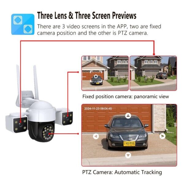 3 Lens Wifi Security Camera