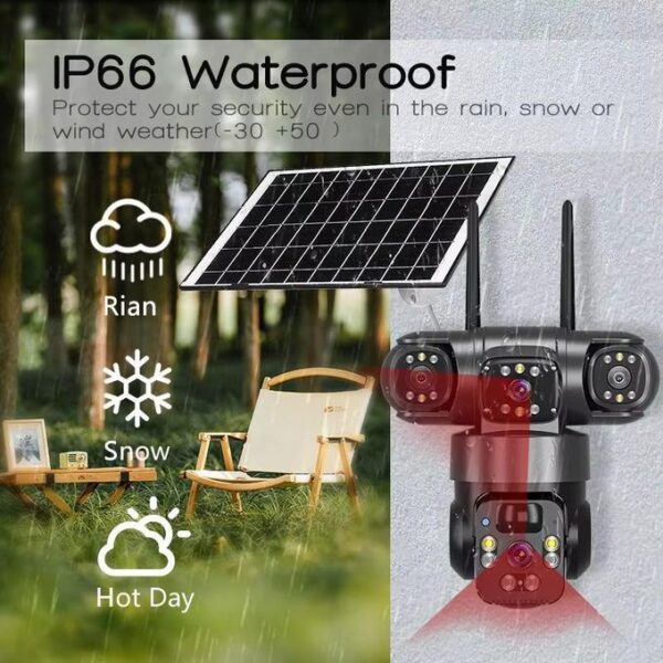 3 Lens 4G Solar Security Camera