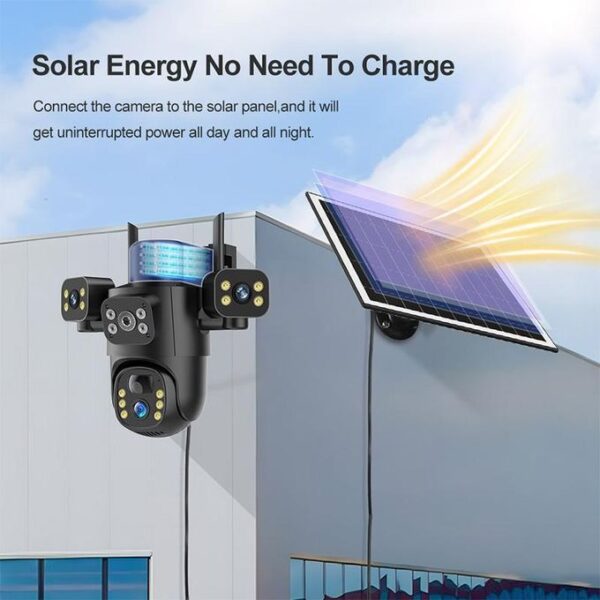 4G Solar Security Camera – 3 Lens