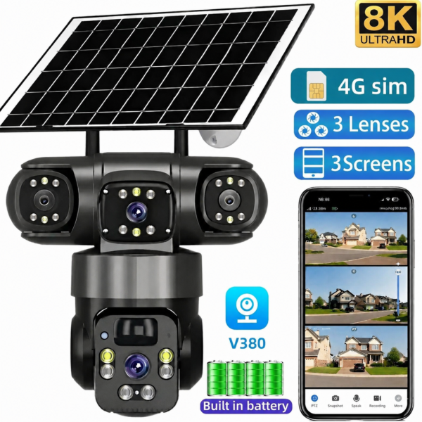 3 Lens 4G Solar Security Camera