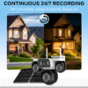 4 Lens 4 Videos 4G Solar Security Camera