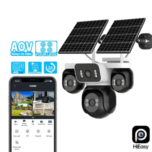 H491adb6b9bce4c1eaac8b88a7d930fee0 4 Lens 4 Videos 4G Solar Security Camera