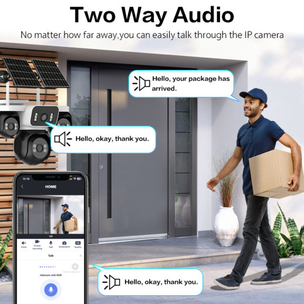 4 Lens 4 Videos 4G Solar Security Camera