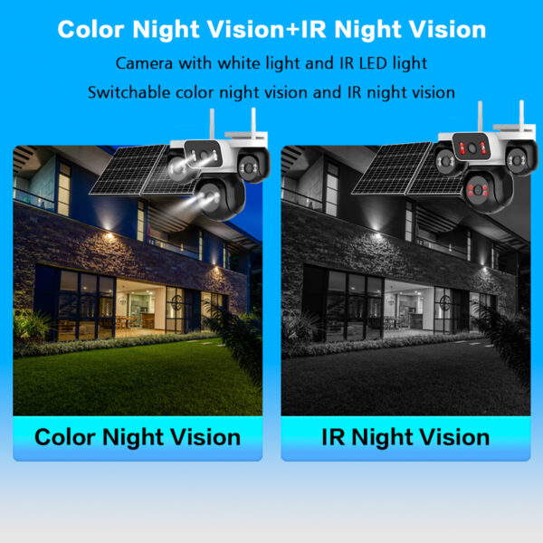 4 Lens 4 Videos 4G Solar Security Camera
